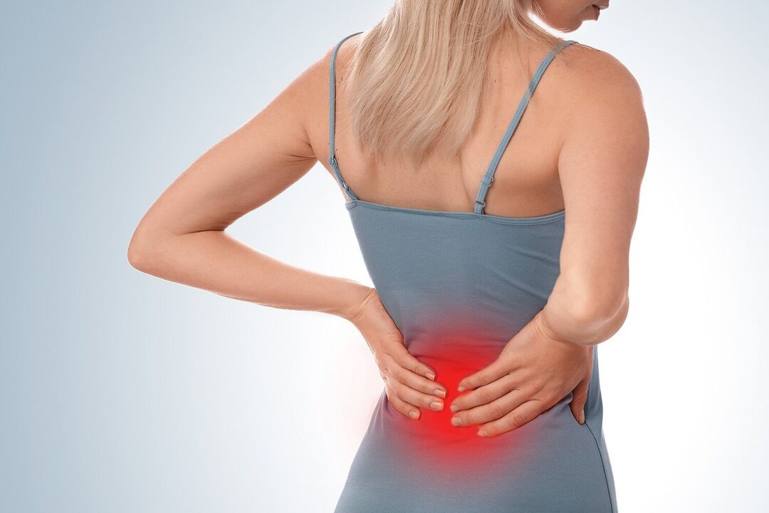 Back pain in the lumbar region