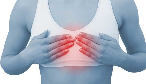 Pain in the sternum in front is a sign of osteochondrosis of the thoracic spine