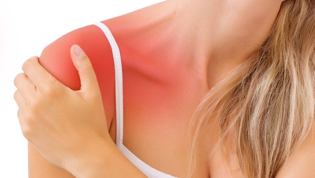 Pain in the shoulder joint due to osteoarthritis